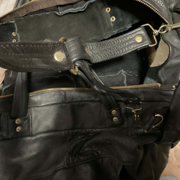 Vintage Genuine Leather Travel Duffle Bag Weekend Luggage - Picture 4 of 12